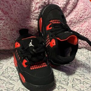 Jordan Kids Black and Red Sneakers